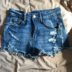 Distressed Denim Shorts